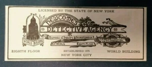 1903 Newcome's Detective Agency Werbung New York City - Bild 1 von 1