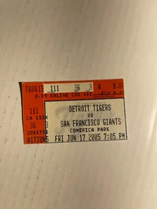 6-17-05 San Francisco Giants vs Detroit Tigers Comerica Park Ticket Stub - Picture 1 of 1
