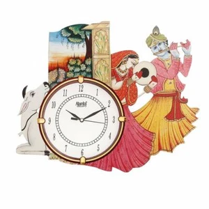 Radhe Krishna Wall Clock for Home Living Room (Multicolor) - Picture 1 of 5