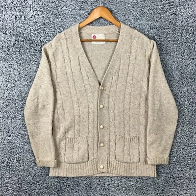 Sears Kings Road Sweater Mens Large Tall Wool Blend Cable Knit Cardigan Adult LT - Image 1 of 4
