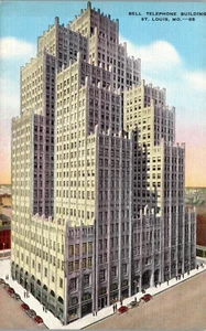 Postcard, Vintage,St Louis, Mo, Bell Telephone Building,1936, 31 stories, PC17 - Picture 1 of 2