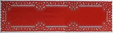 Lace Table Runner Red 14"x 54" Artistry Runner Diningroom Livingroom Bedroom - Image 1 of 3