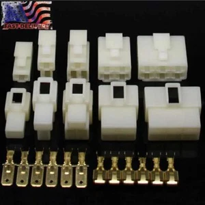 6.3mm Pin Plug Electrical Wiring Multi-Connector Terminals 1/2/3/4/6/8 Way Car - Picture 1 of 13