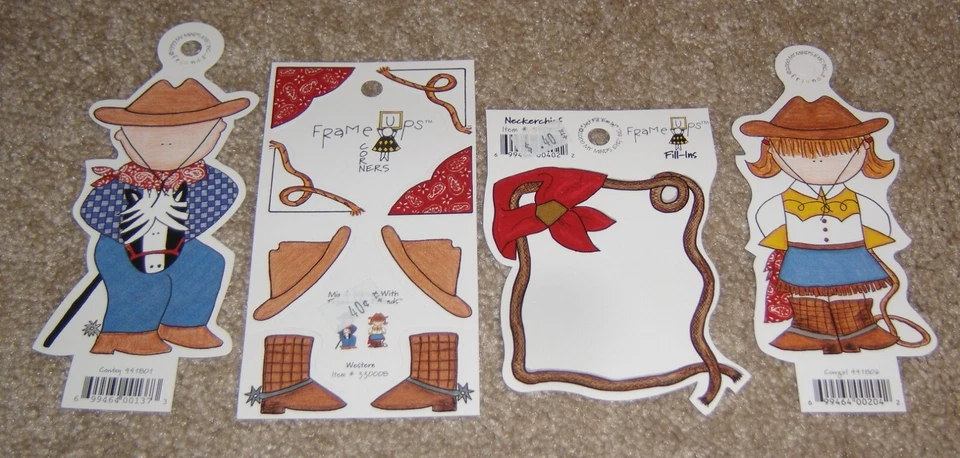 Lote de cuatro troquelados My Mind's Eye Friend. Vaquera/Vaquero, esquinas y relleno #2 Foto 1 de 1