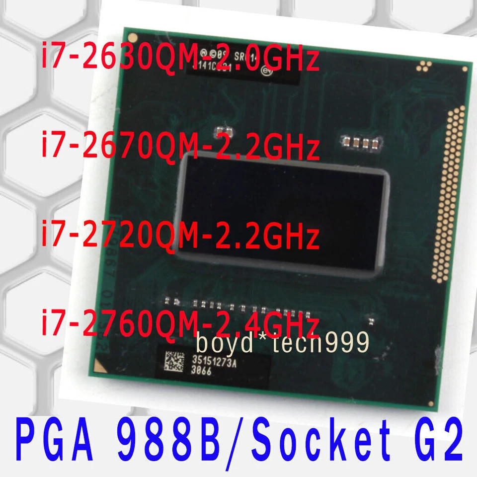 Intel Core i7-2630QM i7-2670QM i7-2720QM i7-2760QM Socket G2 6M CPU Processor - Immagine 1 di 1