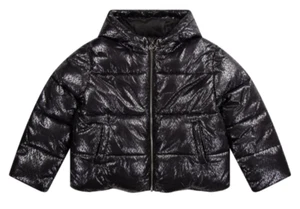 Michael Kors Kids Quilted Puffer Jacket Coat Shiny Monogram Pattern Logo 14 NWT - Picture 1 of 3