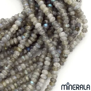 [WHOLESALE] NATURAL LABRADORITE GEMSTONE 6x4mm RONDELLE FACETED BEADS 15"  - Picture 1 of 2