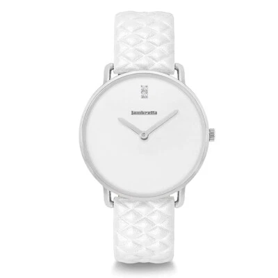 Lambretta "Giulia 34 Uno" Steel Quartz White Leather Women's Watch - Image 1 of 3