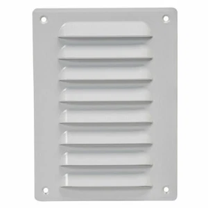 Metall Lüftungsgitter 140 mm x 190 mm mit Fliegengitter Flachlamelle Kanalabdeckung - Bild 1 von 25