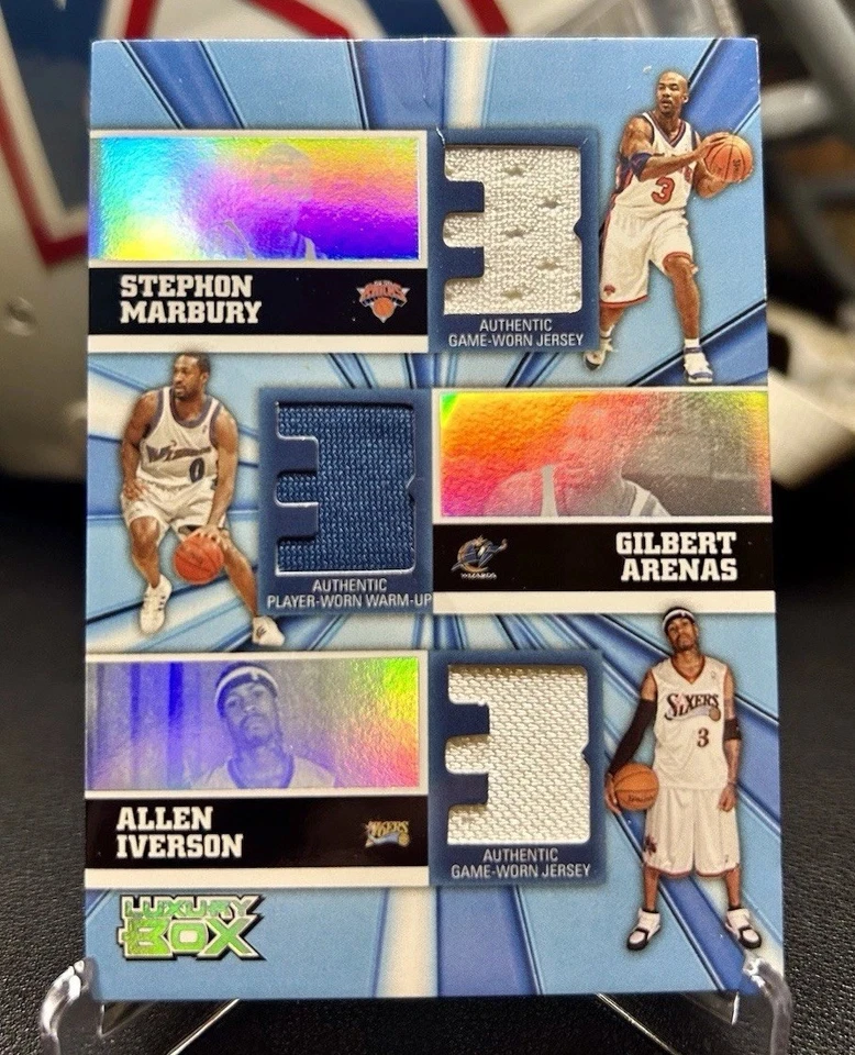 2005-06 Topps Luxury Box Triple Jersey /250 Iverson Marbury Arenas TR-MAI - Image 1 of 3