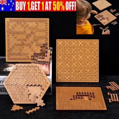 Fractal Tray Puzzles, Hard Difficult Wooden Jigsaw Puzzles for Adults Kids AU - image 1 of 4