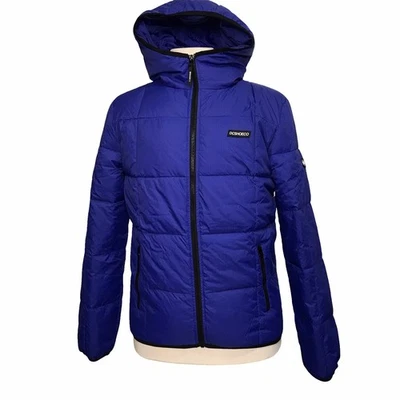 Jaqueta com capuz DC Square Up Puffer 2 masculina tamanho XS cor roxa azul com zíper - Imagem 1 de 4