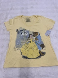 Beauty And The Beast Yellow Disney Shirt Scoop Neck XL Fitted Princess - Picture 1 of 6