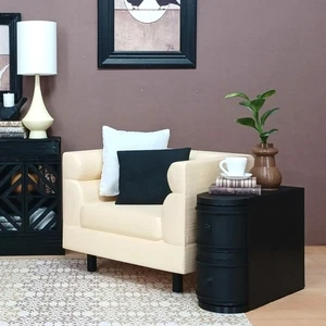 ⚫MESA AUXILIAR LATERAL NEGRA salón MUÑECA MUEBLES diorama escala 1/6 para BARBIE - Imagen 1 de 6