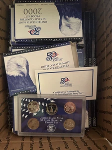 RIESIGES LOT 50 Sets 2000 - USA Proof Statehood Quarter Sets - Bild 1 von 1
