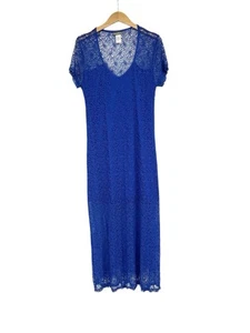 Tommy Bahama Maxikleid kobaltblau Spitze Küste Strand Stretch Damen Large - Bild 1 von 6