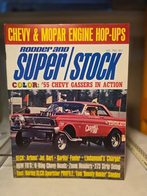 RODDER AND SUPER/STOCK MAGAZINE JAN 1967  55 CHEVY GASSERS GARLITS 1320 FUELERS - Image 1 of 4