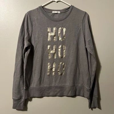 Aeropostale Gris Ligero Navidad Sudadera Pullover Ho Ho Mediano Foto 1 de 4