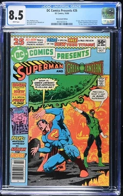 DC COMICS PRESENTS #26 Newsstand CGC 8.5 1st Raven Cyborg + Starfire Teen Titans - Image 1 of 2