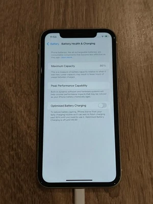 iPhone 11 Unlocked White 64GB Used Scratched/Screenburn - Image 1 of 4