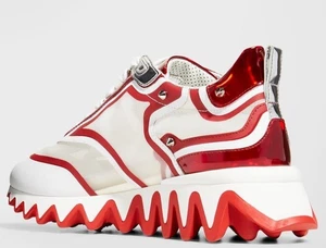 $1,095  CHRISTIAN LOUBOUTIN Mesh & Leather Sharky Sneakers (38.5 EU; 8.5 US) NIB - Picture 1 of 7