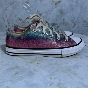 Scarpe basse Converse All Star Chuck Taylor per ragazze taglia 2 rosa glitter - Foto 1 di 13