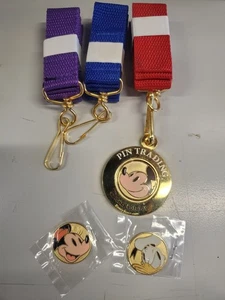 Vintage Disney, 2002 Pin Trading Disney Catalog Customized Medallion Lanyard Set - Picture 1 of 5