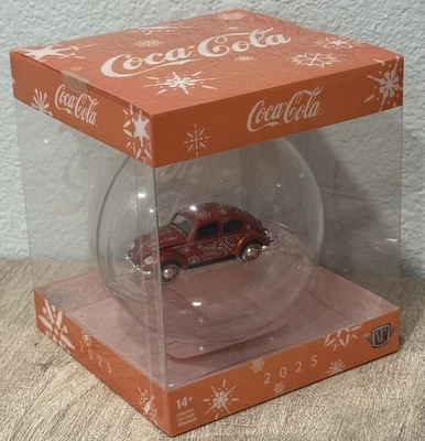 NEW  2025 M2 Machines Coca Cola Christmas 1953 Volkswagen Beetle Ornament - Image 1 of 4
