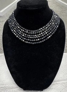 De colección Nine West Multi-Hebra Facetado Gris Oscuro Cristal Brillante Iridiscente - Imagen 1 de 16