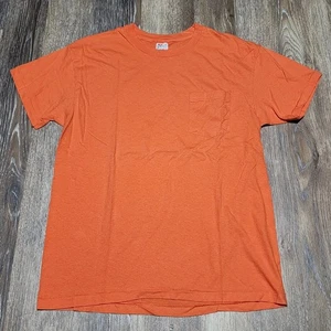 Camisa De Colección Años 90 Hanes Naranja Bolsillo Para Hombres Grande L Camiseta en Blanco EE. UU. Puntada Única - Imagen 1 de 10