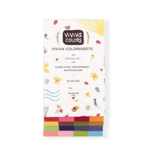 Viviva Watercolor Sheets, Spring 16 Colors - Travel Watercolor Paint Set for - Picture 1 of 7