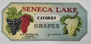 LABEL New York State Grapes Seneca Lake Watkins Butler - Picture 1 of 1