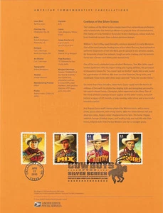 #1010 44c Silver Screen Cowboys #4446-49 Souvenirseite - Bild 1 von 1