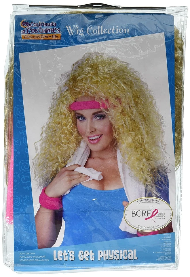 Let's Get Peluca Física Rubia Años 80 Vestido Elegante Halloween Adulto Disfraz Accesorio Foto 1 de 1