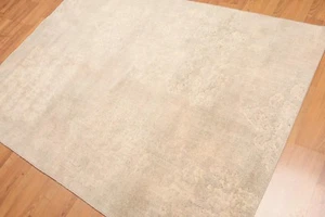5' x 7' Shabby Chic Modern Area Rug Hand Knotted 100% Wool AOR8611 Beige - Picture 1 of 8