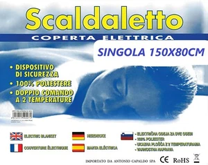 SCALDALETTO COPERTA ELETTRICA C/TELECOMANDO E SISTEMA DI SICUREZZA 150x80cm - Foto 1 di 1