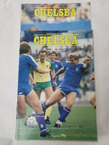 CHELSEA FC 1986 - 1987 2x PROGRAMMES DIVISION 1