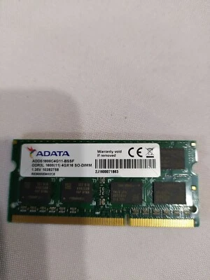 ADATA 4GB DDR3L, 1600MHz, SO-DIMM ADDS1600C4G11 204 pin - Image 1 of 2
