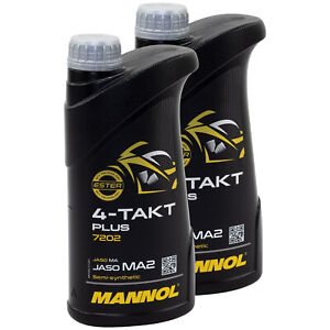 2x 1 Liter Motoröl MANNOL 4-Takt Plus API SL 10W40 für Aprilia Honda Kymco