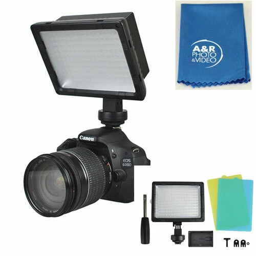 JJC LED-160 160 hi intensity 5500-6000K Fits Canon 80D 5D 6D 7D Nikon D5600 3500 - Image 1 of 4