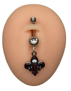 New Orleans Pelicans Double Gem Surgical Steel Navel Ring Belly Piercing - Picture 1 of 1