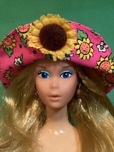 Barbie Vintage Neon Różowy Słonecznik Piknik Kapelusz przeciwsłoneczny - Mattel 🌻 Tylko kapelusz