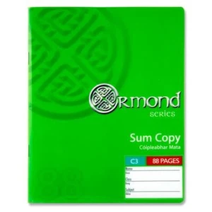 88 Pages C3 Durable Cover Sum Copy Exercise Book by Ormond - Picture 1 of 2