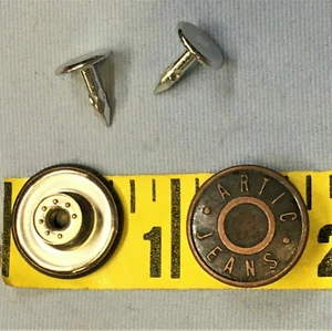 12 No Sew Replacement Jeans Button Tack Metal Button 17.5mm Copper YKK USA B15 - Picture 1 of 1