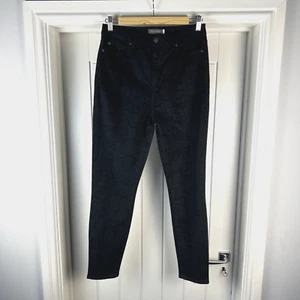 Mint Velvet Jeans Women's UK 12R Black Denim Snakeskin Print Cotton Mix Trousers - Picture 1 of 14