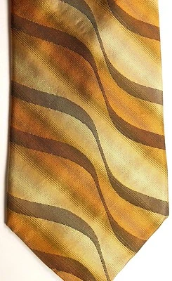 Corbata Piattelli Platino Seda 57" X 4" Sombreada Ondulada Múltiples Colores Rayas Americanas Foto 1 de 4