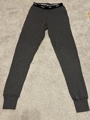 DKNY Jogger Leggings Gray Cotton Fitted Thermal Elastic Waist Size S NEW VTG - Image 1 of 4