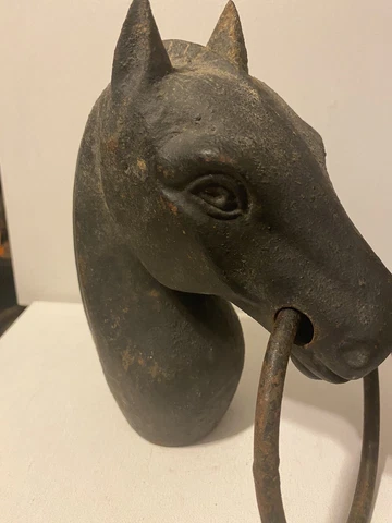 Post Topper Cast Iron Horse Head  Vintage Hitching Post Cover