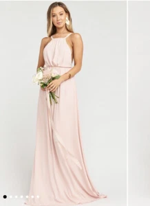 NWOT Show Me Your Mumu Amanda Maxi Dress Dusty Blush Crisp Backless Size S - Bild 1 von 8