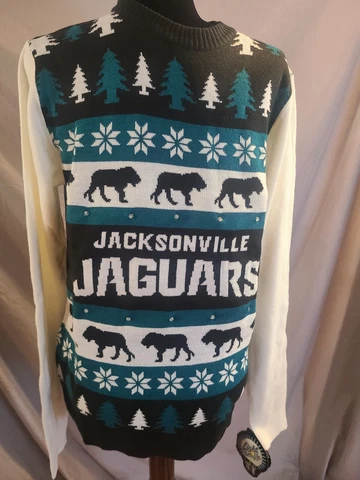 NWT NFL Jacksonville Jaguars Light 'em Up Men's Christmas Ugly Sweater Lights S Cover